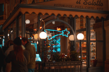 Shopping in Milan. Shop windows in the center of Milan during the Christmas holidays. Italia, Milano...