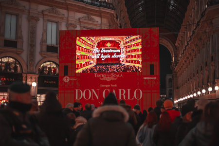 Galleria Vittorio Emanuele II. Christmas in Milan 2024 Shopping Events. Milan, Italy. 01.01.2024のeditorial素材