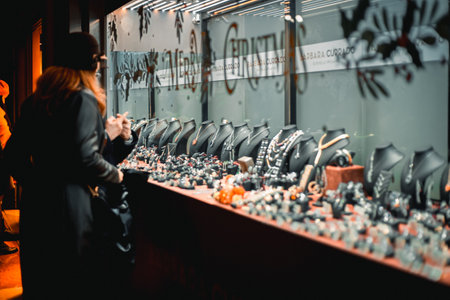 Shopping in Milan. Shop windows in the center of Milan during the Christmas holidays. Italia, Milano 25.12.2023のeditorial素材