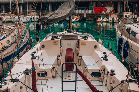 Port Antico of Genoa with yachts and boats. Genoa, Liguria, Italy 26.04.2024のeditorial素材