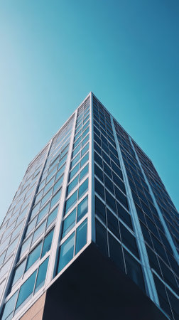 Modern office building with blue sky background. Business and financial concept.の素材