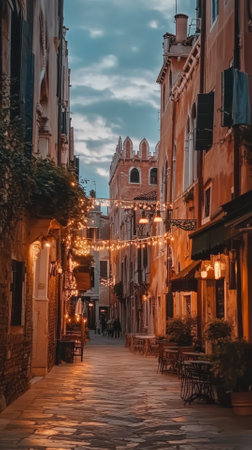 Street view of Venice, Italyの素材