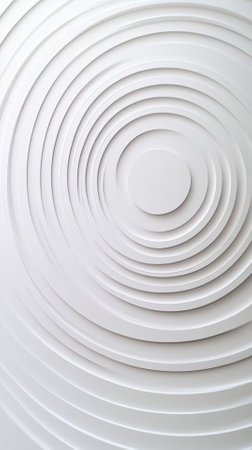 Abstract background of white curved lines in circle shape. 3d renderingの素材