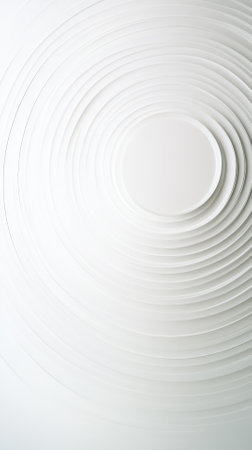 abstract white background with concentric circles of various sizes and shapesの素材