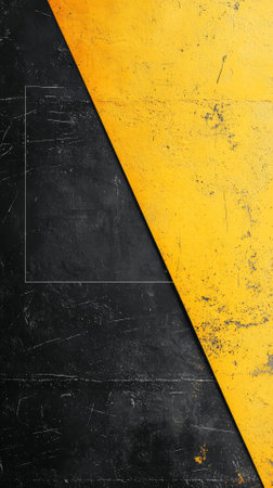 Yellow and black grunge background with space for text or image.の素材
