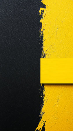 Yellow and black background with space for your text. Top views.の素材