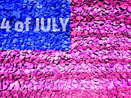 July 4th on the flag of the united statesの写真素材