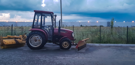 street cleaning machine in the park