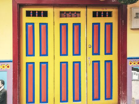 GUATAPE, ANTIOQUIA, COLOMBIA, JULY 04, 2017: Colorful streets of Guatape village in Colombia, South Americaのeditorial素材