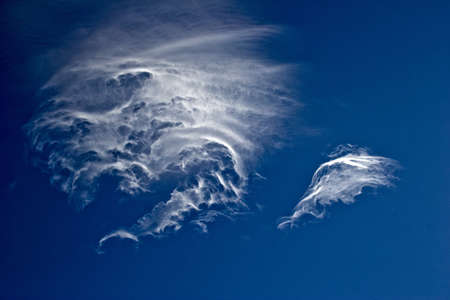 beautiful cloud forms in the area of atmospheric turbulenceの写真素材