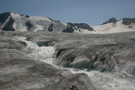 Elbrus, the snowy plateau valley. Place of mystical forcesの写真素材