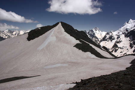 Beautiful views of the snowy mountains of the summer season, the Summer Mountain stateの写真素材