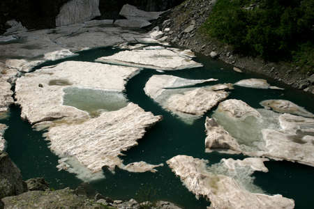 Alpine Lake Alpine latitudes at different times of the yearの写真素材