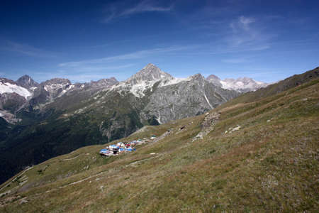Summer mountain peaks with Bellamy. The season of summer in the mountainsの写真素材