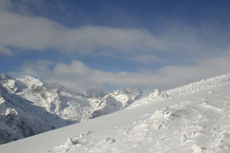 Winter mountains on a sunny day, the resorts of the Caucasusの写真素材