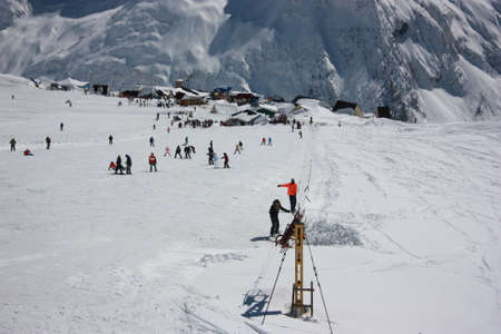 Winter mountains on a sunny day, the resorts of the Caucasusのeditorial素材