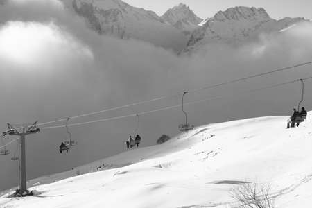 Winter mountains on a sunny day, the resorts of the Caucasus