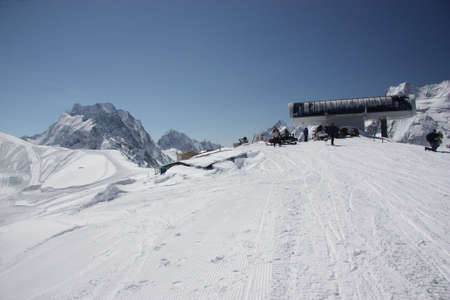 Winter mountains on a sunny day, the resorts of the Caucasusのeditorial素材