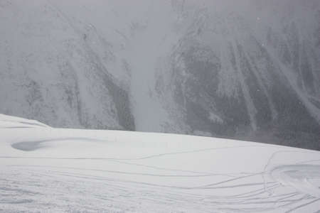 Winter mountains on a sunny day, the resorts of the Caucasusの写真素材