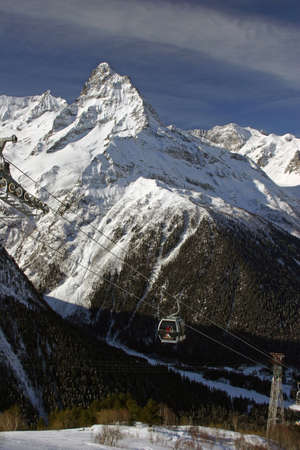Winter mountains on a sunny day, the resorts of the Caucasusの写真素材