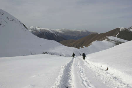 Winter mountains on a sunny day, the resorts of the Caucasusの写真素材