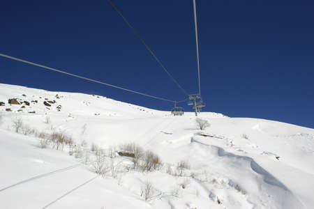 Winter mountains on a sunny day, the resorts of the Caucasus
