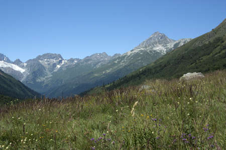  beautiful mountain scenery, the Caucasus, Russiaの写真素材