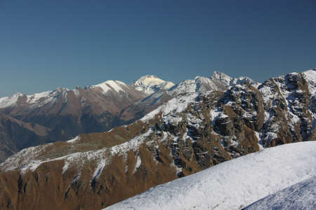 Winter mountains on a sunny day, the resorts of the Caucasusの写真素材