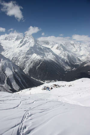 Winter mountains on a sunny dayの写真素材