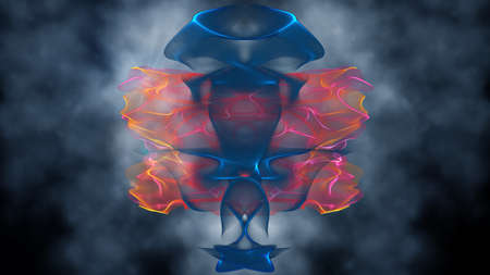 Fractal Space colored background with a smoke on a dark