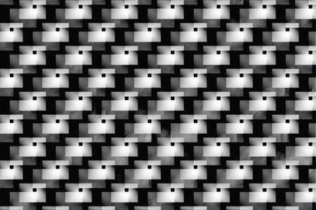 Black and white plaid patterns, background pattern of cubic shapesの写真素材