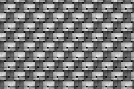 Black and white plaid patterns, background pattern of cubic shapesの写真素材