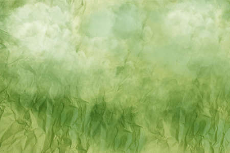Green crumpled paper backgroundの写真素材