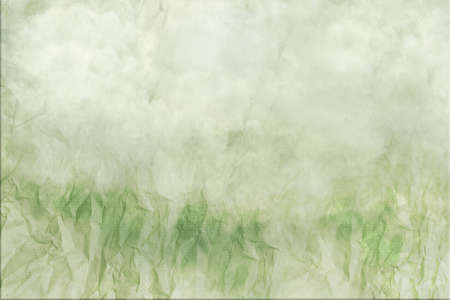 Green crumpled paper backgroundの写真素材