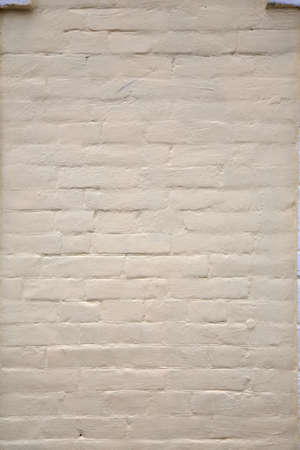 Brick wall painted whitewash, old brickworkの写真素材