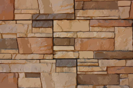 Abstract background for design, stone blocks wall, illustrationのイラスト素材