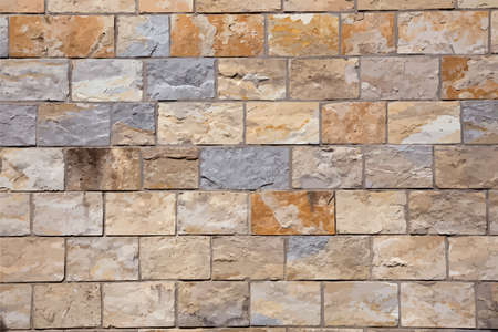 Abstract background for design, stone blocks wall, illustrationのイラスト素材