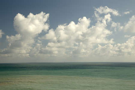 Sea landscape with sky and clouds, the Black Sea coastの写真素材
