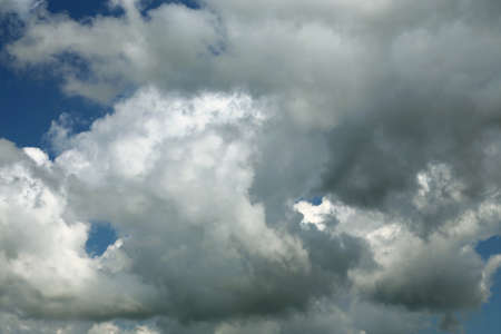 Blue sky and clouds. Picture of cumulus cloudsの写真素材