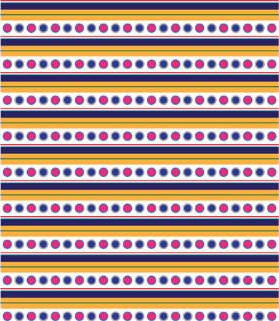 vector seamless patterns, colored geometric lines and sets of circlesのイラスト素材
