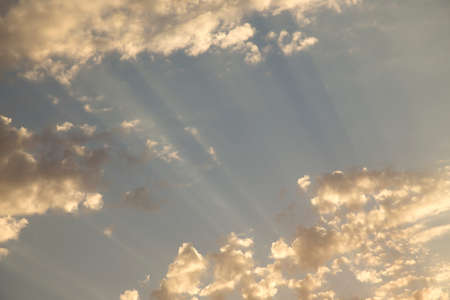 Blue sky and clouds on a sunny day view the beautiful cloudsの写真素材
