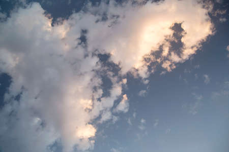 Blue sky and clouds on a sunny day view the beautiful cloudsの写真素材