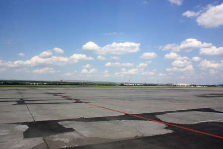 Perspective of asphalt road with blue sky.の写真素材
