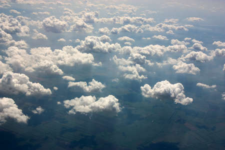 view from the airplane window beautiful clouds