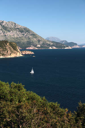The coastline of the Adriatic. Views of the beaches of the Adriatic sea, Montenegroの写真素材