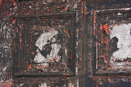 Iron decorative door antiquity. Burst paint and traces of corrosion,Manufacturers under tsarist...