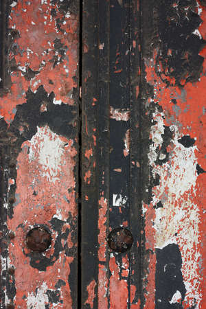 Iron decorative door antiquity. Burst paint and traces of corrosion,Manufacturers under tsarist...