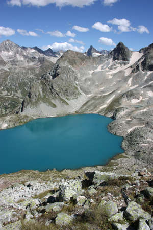 Pure mountain lake, Inspiring wilderness of Alpineの写真素材