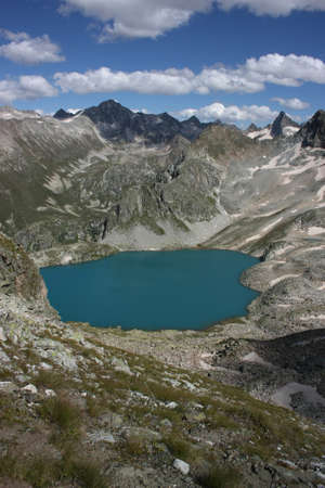 Pure mountain lake, Inspiring wilderness of Alpineの写真素材