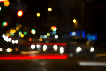 Blurred lights of the city, abstract backgroundの写真素材